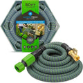 HydroTech 50 ft Expandable Garden Hose - Burst Proof &amp Lightweight Flexible Water Hose with Durable Reinforced Latex Core &amp Solid Brass Fittings for Lawn Garden Car Washing