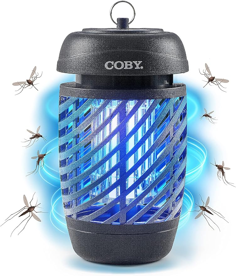 Coby Bug Zapper for Outdoor &amp Indoor 10W Covers 800 Sq. Feet Non-Toxic Chemical-Free Black (CBZ1J6)