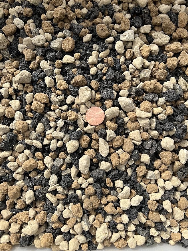 Cali-Bon Pre Mixed Black Lava Japanese Akadama Hyuga Pumice for Cactus &amp Succulent Bonsai Soil Mix - Large Grain Inorganic Additive (3 Gallon)