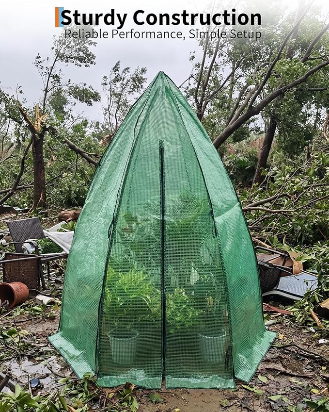 Greenhouse for Outsides 54”x 54”x 71” Heavy Duty Green House Tent with Durable PE Cover Garden Plant Protector with Zippered Door Mesh Window for Vegetables Flowers Fruits HerbsGreen