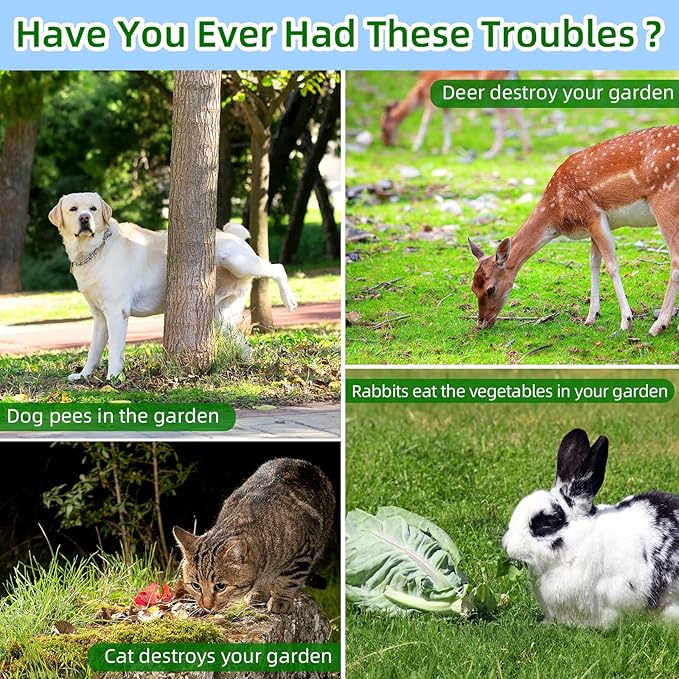 2026 New Solar Ultrasonic Animal Repeller Outdoor Deer Repellent Devices with Motion Sensor &amp Flashing LightAnimal Deterrent Devices for Cat Squirrel Raccoon Dog Rabbit Skunk for Yard Garden4 Pa