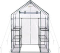 Machrus Ogrow Deluxe Walk-in Greenhouse with 3 Tiers and 12 Shelves - Clear Cover