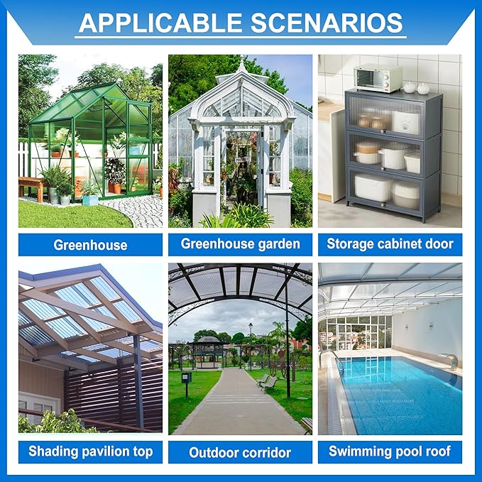 6 PCS 2' x 6' x 0.24'' Polycarbonate Greenhouse Panels Twin-Wall Polycarbonate Panels Impact Resistance Clear Sheets Greenhouse Panels UV Protection Waterproof for Garden and Greenhouse