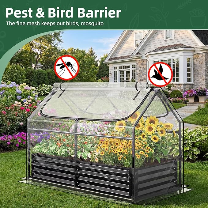 Superlele Mini Greenhouse for Outdoor 48x24x36In Portable Greenhouse with 2 Large Zipper Doors Transparent PVC Cover for Plant Protection and Winter Gardening Reinforced Frame