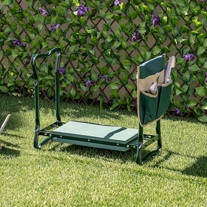 Garden Kneeler and Seat Folding Heavy-Duty Garden Stool with Removable Tool Bags Portable Gardening Gift for Gardening &amp Fishing Seniors Women Men