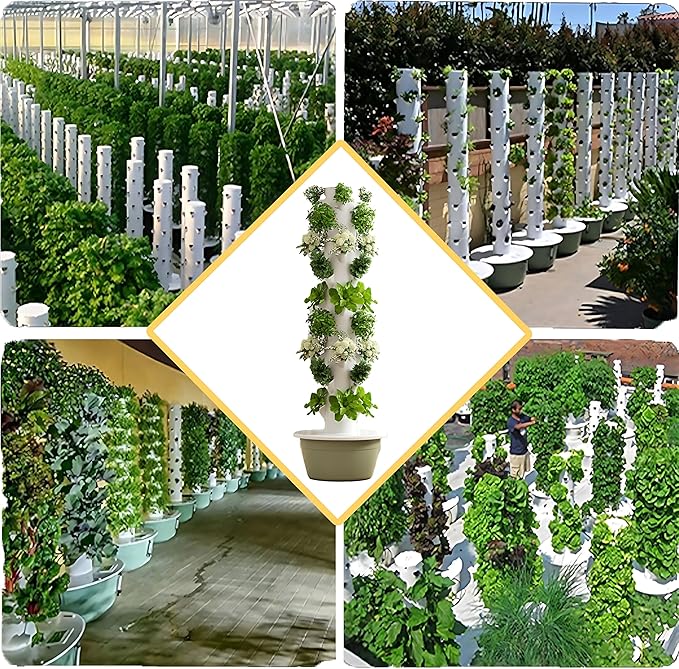 Hydroponics Tower Indoor Growing SystemHydroponic Vertical GardenVegetable Plant Gift for Gardening Lover Indoor Herbs Fruits and Vegetables 5/7/9 Layers. Green-7layers