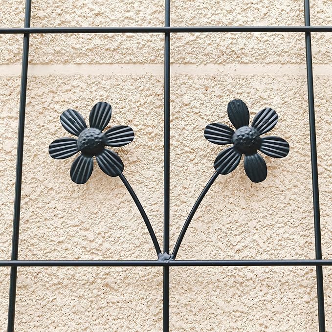 2 Pack Metal GTr86.7 x 19.7 Rustproof for Climbing Plants Outdoor Flower Support Black