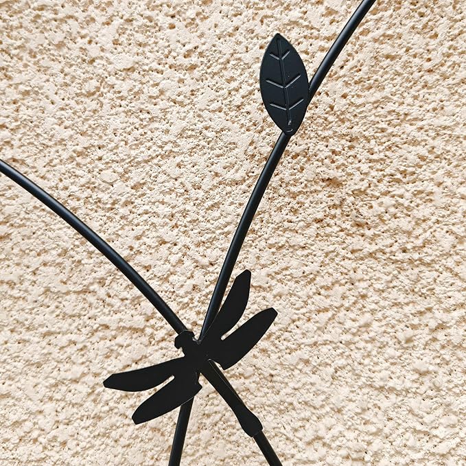2 Pack Metal Garden Trellis 86.7 x 19.7 Rustproof Trellis for Climbing Plants Outdoor Flower Support Dragonfly Deco Black