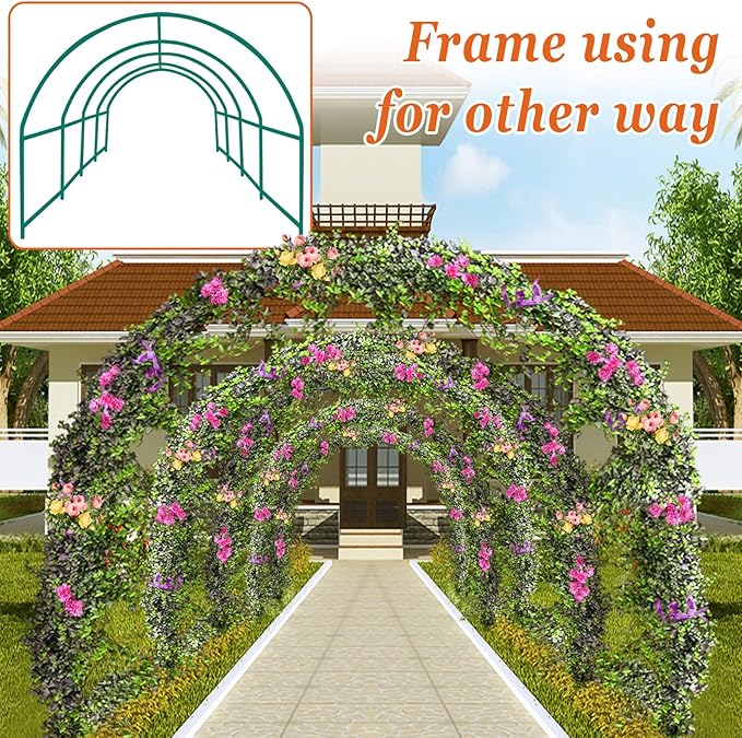 Strong Camel Greenhouse Replacement Frame for 16' X 7' X 7' Larger Hot Garden House  Support Arch Frame Climbing Plants/Flowers/Vegetables (16' X 7' X 7')