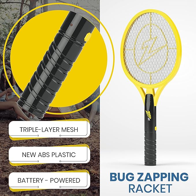 Zap It Bug Zapper Battery Powered (2xAA Included) Bug Zapper Racket 3500 Volt 2 Pack