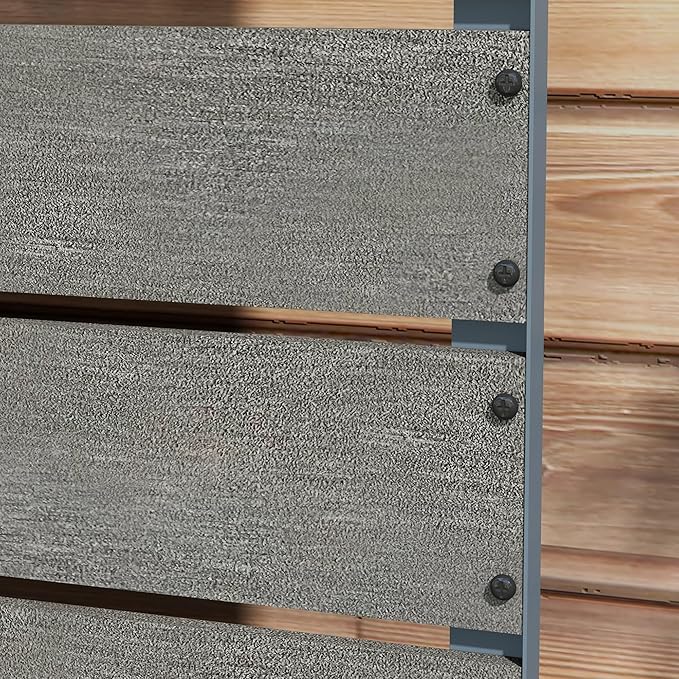 Vertical Garden Planter with Built-in Trellis 28.25”H Raised Bed for Climbing Plants Freestanding Planter Box with Drainage for Patio Deck Balcony Gray
