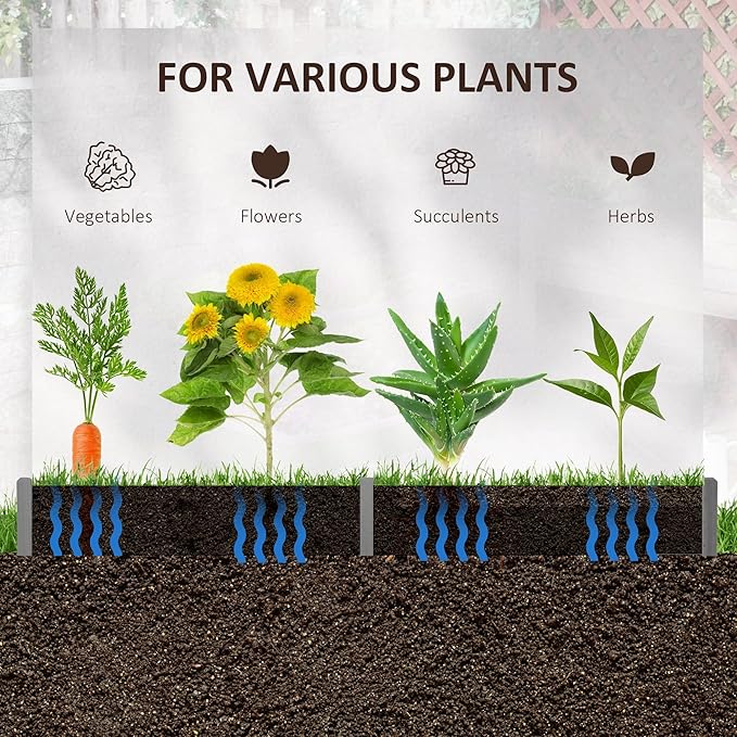 Wooden Raised Garden Bed Hexagon Screwless Planters for Outdoor Plants Vegetables Flowers Herbs 39 x 36 x 6 Gray