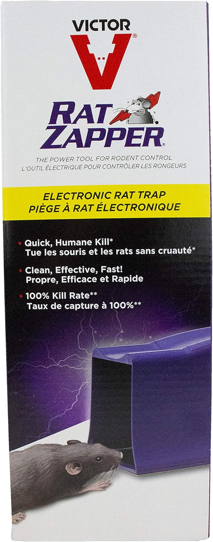 Victor Rat Zapper Classic Indoor Electronic Mouse and Rat Trap - 1 Electric Trap - RZC001-4 - Kill Up To 20 Rats - Easy to Use - LED Light Catch Alerts - Humanely Kill Mice and Rats - 4 Pack