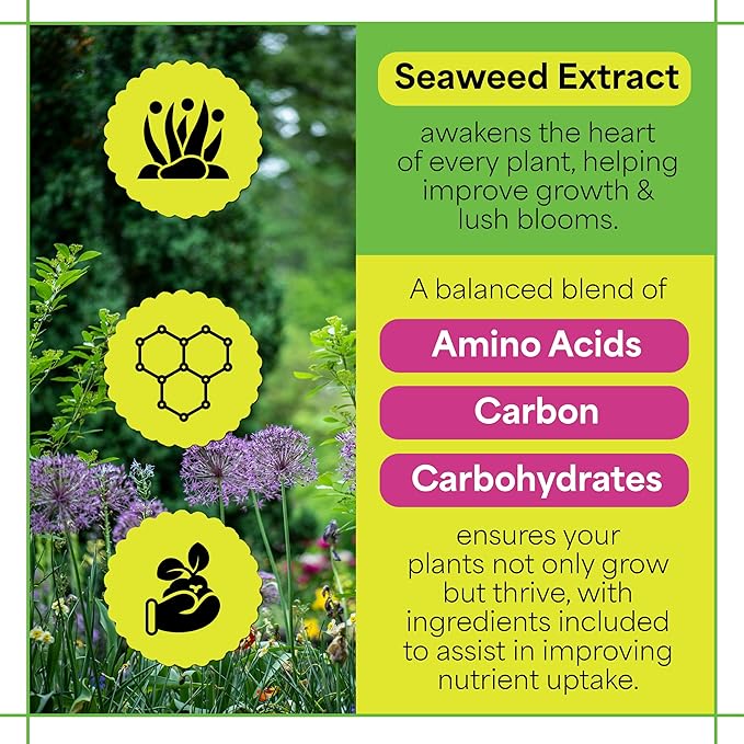Grow More Sea Grow Flower &amp Bloom (4-26-26) - 25lbs of Seaweed Fertilizer for Plants - Water Soluble Fertilizer for Vegetables &amp Fruits - High Phosphorus Flower Food w/Seaweed Extract for Plan