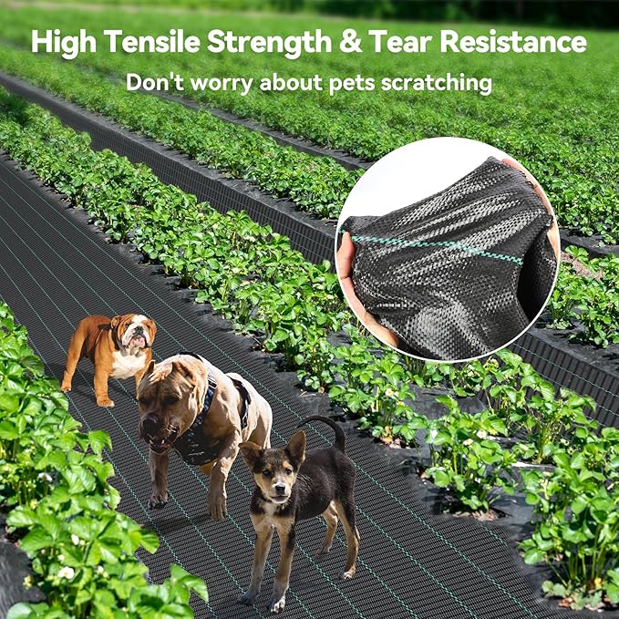 4ftx100ft Weed Barrier Landscape 3.2oz Fabric Heavy Duty Woven Weed Control Cloth Woven Geotextile Fabric for Underlayment Gardening Ground Commercial Driveway Weed Block Cover Mat