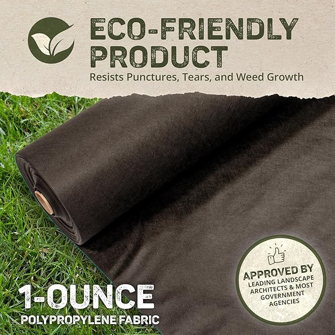 Dewitt Basic Weed Control Fabric 5 Year 1 oz Black 3 x 50 Feet – Lightweight Weed Barrier and Ground Cover for Gardens Beds Mulch Outdoor Landscaping and Yard Areas