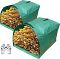 Gardzen 2-Pack 53 Gallon Dustpan-Type Yard Waste Bags Reusable Heavy Duty Collapsible Garden Leaf Bags Leaf Collector for Leaves Lawn Debris &amp Grass Clippings