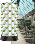 Hydroponics Growing SystemHydroponics Growing Tower Planter Tower Hydroponics Growing Sys Kit with Water Pump Hydroponic Tower Starter Kit Vertical Hydroponic PlanterWhite-48holes