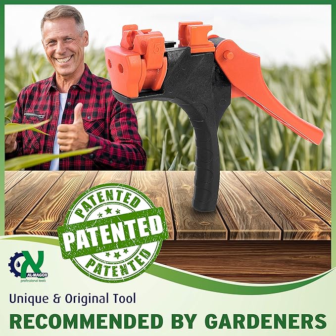 Al-Magor Talli Grip TG Garden Patented Insertion Tool for Dripper - Connector &amp Dripper Gun - Drip Irrigation Tool -Irrigation System for Garden - Drip Irrigation Punch Tool Kit -700011