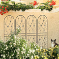 4 Pack Metal Garden Trellis 71 x 19.7 Inches Rustproof Powder-Coated Plant Support for Climbing Vines Roses Beans Peas Cucumbers