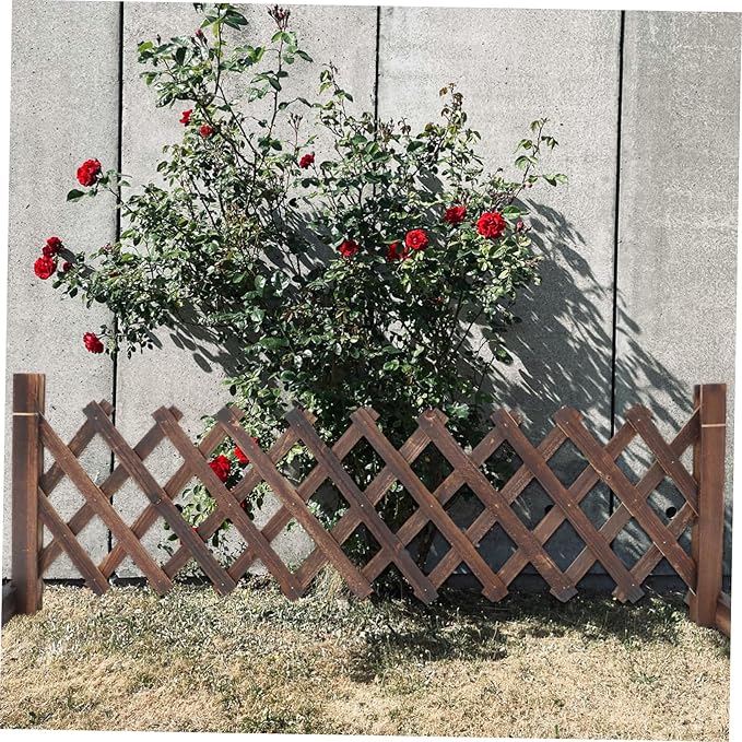 BESTonZON Expandable Wooden Garden Trellis Retractable Lattice Fence for Climbing Plants Stylish Outdoor Decor Convenient and Portable Edging for Garden Privacy and Aesthetic Appeal