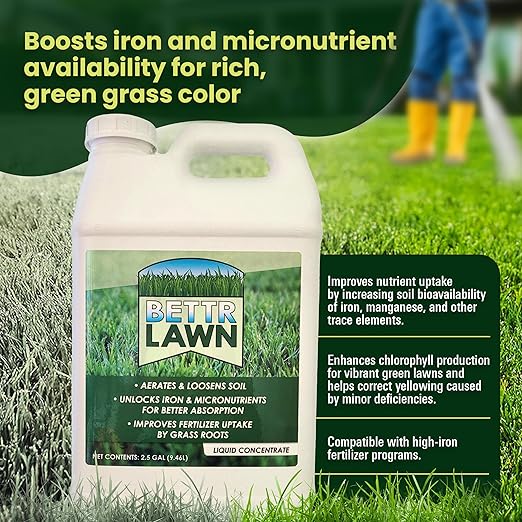 Bettr Lawn Liquid Lawn Aerator – Soil Activator &amp Clay Conditioner with Humic and Fulvic Acids – Grass Root Booster &amp Nutrient Enhancer Improves Lawn Health &amp Penetrates Compacted Soil –