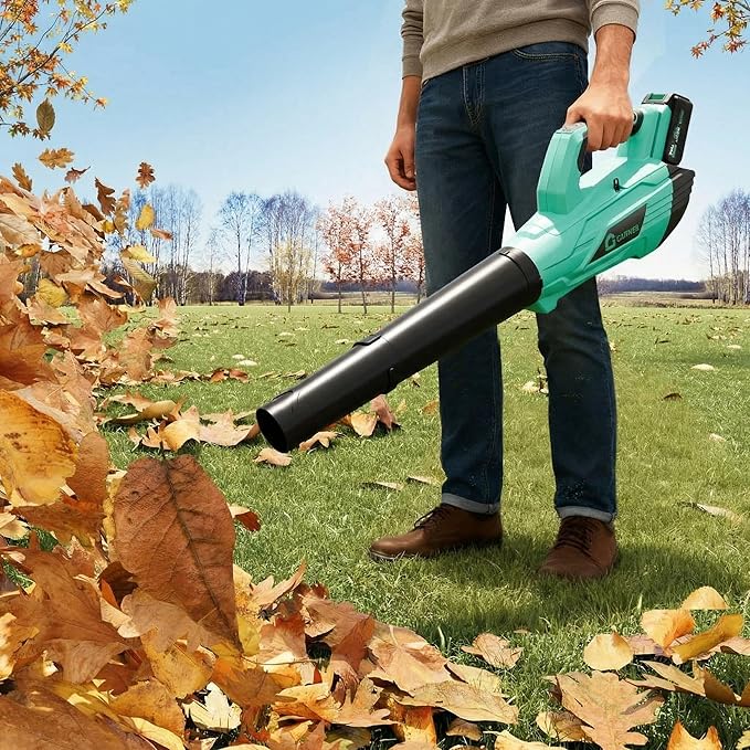 Leaf Blower Electric Cordless Leaf Blower with 1 4.0Ah Batteries and Charger 750CFM &amp 250MPH Lightweight Cordless Blowers for Blowing Leaves Patio Cleaning Blowers for Lawn Care