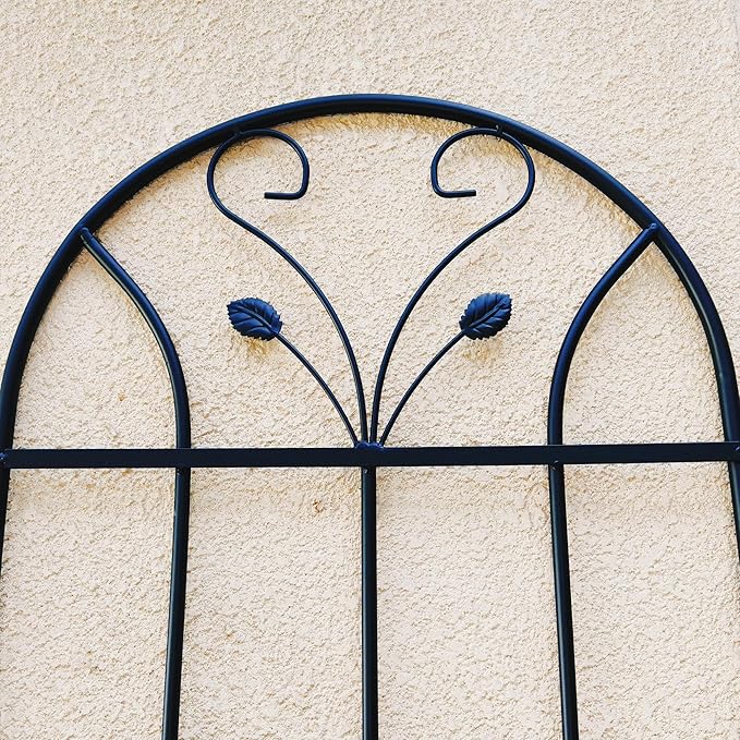 2 Pack Large Garden Trellis Heavy Duty Rustproof Iron Plant Trellis for Potted Plant Support Metal Climbing Rose Trellis Vine Vegetable CucumberBlack-86.7 H x 19.7 W