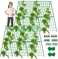 2 Packs 48 x 48 Foldable Cucumber Trellis for Raised Bed- A-Frame Garden Trellis for Climbing Plant Outdoor with Climbing Net &amp Plant Support Clip for Outdoor Plants Zucchini Vegetables Flowers