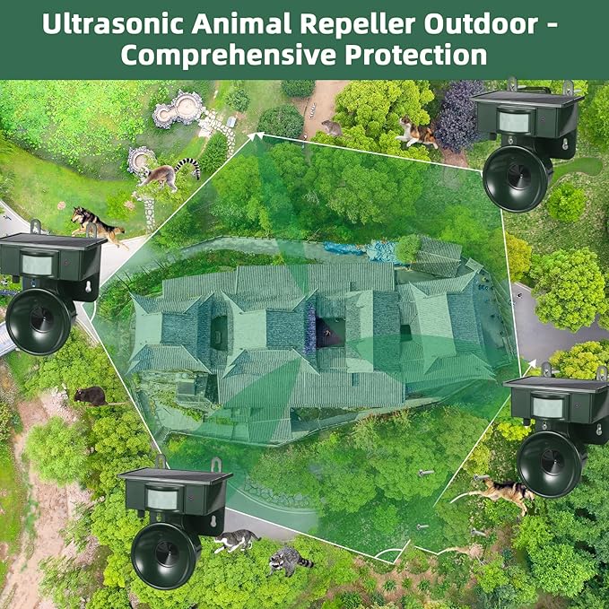2026 Solar Ultrasonic Bird Repellent Devices Bird Deterrents for Outside Pigeon Repeller Outdoor Animal Repellent Outdoor to Keep Pigeon Woodpecker Out of Balconies Patio Garden Farm