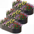 AHEONLAR 3 Pack 6×3×1ft Galvanized Raised Garden Beds Oval Durable Planter Boxes Outdoor for Vegetables Fruits Flowers and Plants Quick Assembly Black
