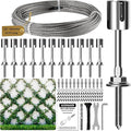 Wire Trellis for Climbing Plants Outdoor 12-Set Wall Wire Trellis Kit with 1/8in x 53ft Stainless Steel Cable T316 Espalier System for Fence and Garden DIY Projects