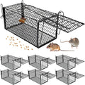 Qualirey 6 Pcs Humane Rat Trap Small Chipmunk Mouse Squirrel Cage Rodent Animal Voles Hamsters Cage Catch and Release Trap for Home Garden Indoor Outdoor(Black12 x 5.5 x 5.5 Inch)