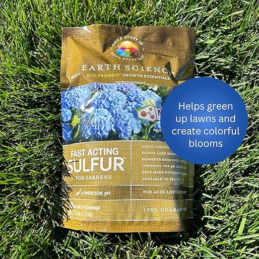 Earth Science Fast Acting Gypsum &amp Sulfur Bundle - Soil Conditioner &amp pH Adjuster Boosts Root Growth &amp Color Improves Nutrient Absorption Safe for Kids &amp Pets 5 lb Bags Each Long