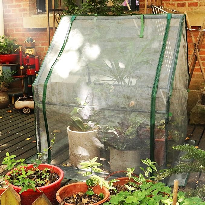 Gardzen Mini Greenhouse with Mesh Cover Portable Outdoor Greenhouse Enhanced Ventilation Ideal for Spring Summer &amp Fall 36.2(L) x36.2(W) x42.5(H)