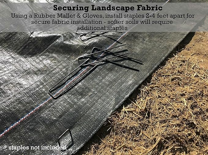 Sandbaggy 4 ft x 100 ft Landscape Fabric | Weed Barrier Ground Cover Garden | Industrial Grade Fabric | 135 Lbs of Tensile Strength | UV Protected | Approved by DOT (1 Roll - 4 ft x 100 ft)