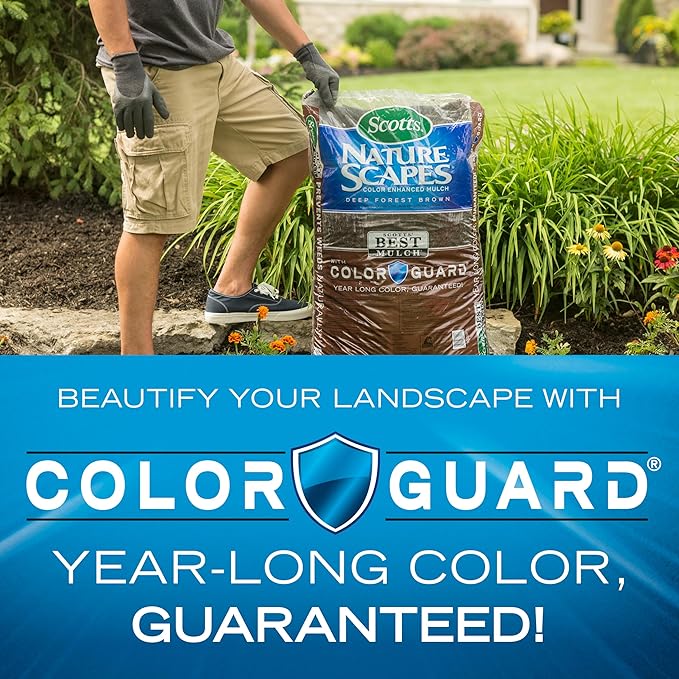 Scotts Nature Scapes Color Enhanced Mulch Deep Forest Brown - Wood Shredded and Bagged Brown Landscaping Mulch Bulk Mulch Pallet - 1.5 cu. ft. Bags Pallet of 80