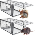 Humane Rat Traps 2-Pack No Kill Small Animal Cage Trap Live Mouse Trap Cage Catch and Release Trampa para Ratones Chipmunk Rodent Trap That Work for Indoor and Outdoor - 12.3 L x 6.5 W x 5.3 H