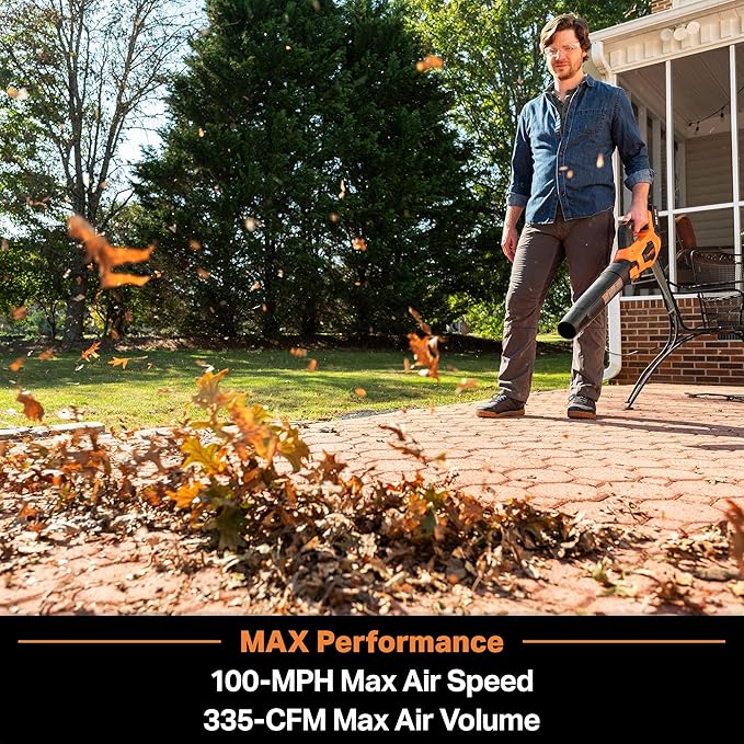 Leaf Blower Cordless LawnMaster Leaf Blower 24V Max with 4.0Ah Battery and a Charger-CLBL2417A