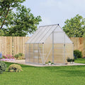 6X7 ft Polycarbonate Greenhouse with Aluminum Frame Polycarbonate Greenhouse for Outdoors Greenhouses with Ventilation Aluminum Large Walk-in Greenhouses for Outside