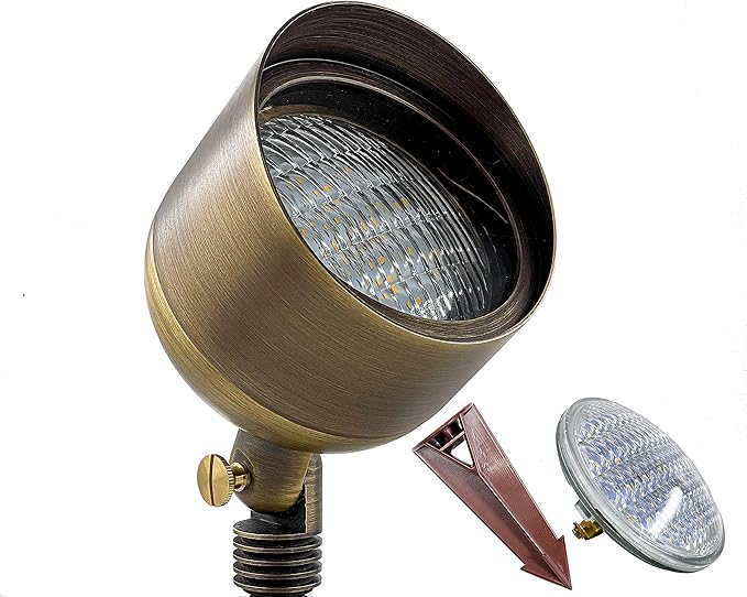 LED Spot Lights Outdoor LED Landscape Light 110-9W PAR 36 Bulb Metal Solid Brass Wall Wash Security Landscape Lighting for Beautiful Bright Long Lasting Home Garden Patio Driveway Area Deck Lighting