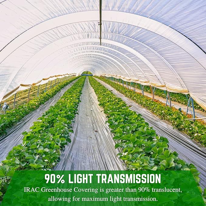 Farm Plastic Supply - Clear IRAC Greenhouse Plastic Sheeting - 6 Mil - (20' x 80') - 4 Year UV Resistant Infrared Anti-Condensate Green House Covering Thermal Greenhouse Plastic 6 mil