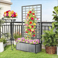 Wooden Raised Garden Bed with Trellis