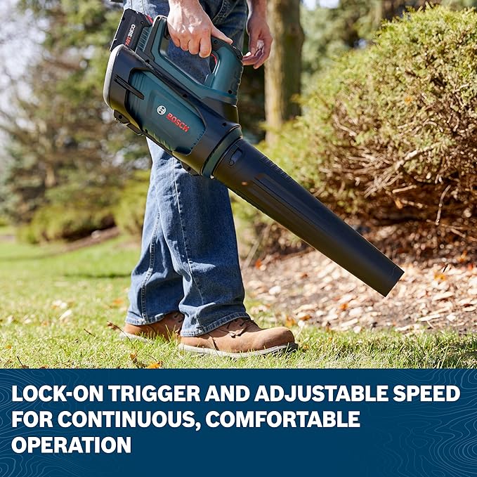 BOSCH GBL18V-450N 18V Brushless Cordless Leaf Blower 450 CFM Jobsite Air Broom for Workshop &amp Yard Cleanup (Bare Tool)