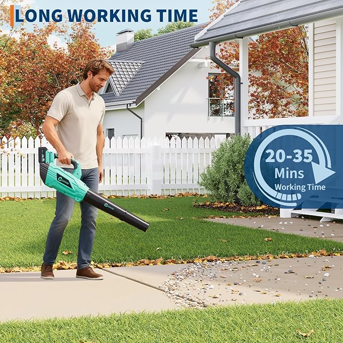 Leaf Blower Electric Cordless Leaf Blower with 1 4.0Ah Batteries and Charger 750CFM &amp 250MPH Lightweight Cordless Blowers for Blowing Leaves Patio Cleaning Blowers for Lawn Care
