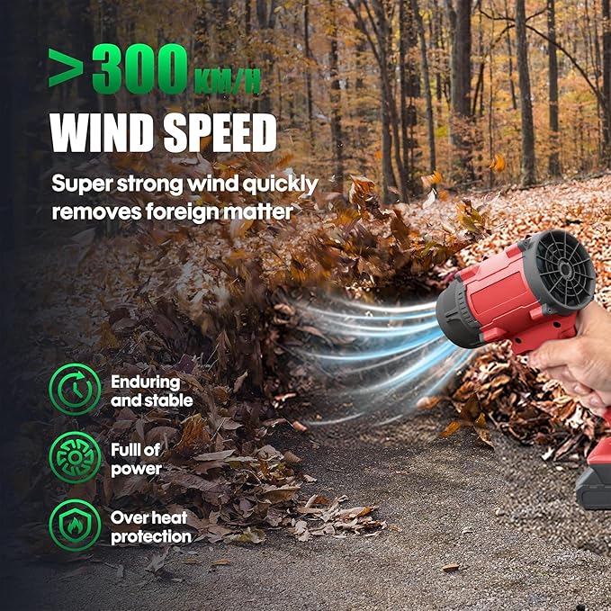 Cordless Adjustable Air Volume Leaf Blowers for Lawn Care with Battery and Charger130000RPM Electric Turbo Handheld Leaf Blower with 2×7.5Ah Batteries for Patio Lawn Yard Deck Cleaning
