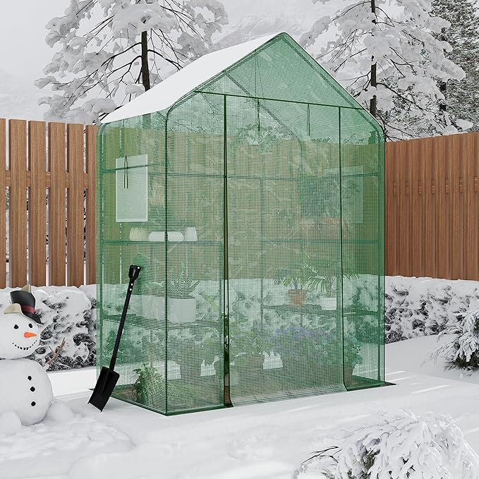 Portable Greenhouse 57 x 57 x 76'' Greenhouses for Outdoors Durable Small Green House Kit Thicken PE Cover Walk in Green Houses for Indoor Backyard Outside