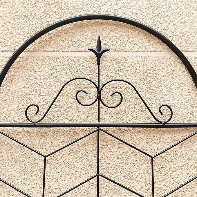 Metal Garden Trellis Rustproof Trellis for Climbing Plants Outdoor Flower Support (Black-4 Pack 71x19.7)