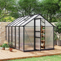 Greenhouses for Outdoors Polycarbonate Greenhouse with Quick Setup Structure &amp Roof Vent Heavy Duty Frame Walk-in Green Houses for Outside Garden Backyard