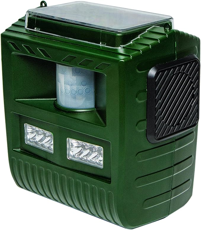 Bird B Gone Solar Yard Shield Animal &amp Pest Repeller - Solar Powered Ultrasonic Bird &amp Animal Repeller - Motion Activated - Outdoor Sonic Bird &amp Pest Repellent with 3 Modes for Garden Prot